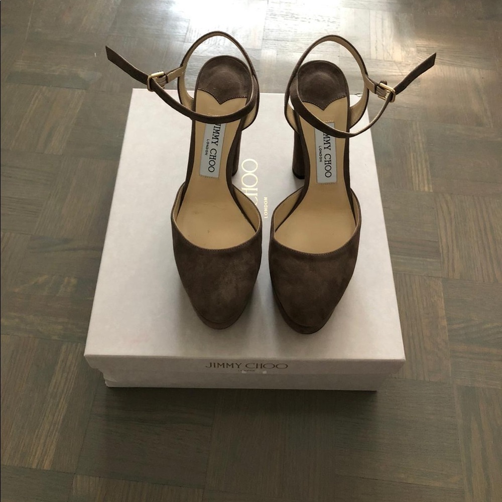 Suede platform heels